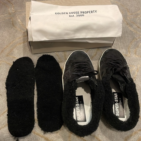 Golden Goose Python Print Leather and Shearling Slide - Picture 2 of 6